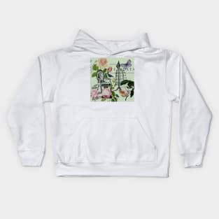 botanical butterfly garden roses french mannequin fashion paris Kids Hoodie